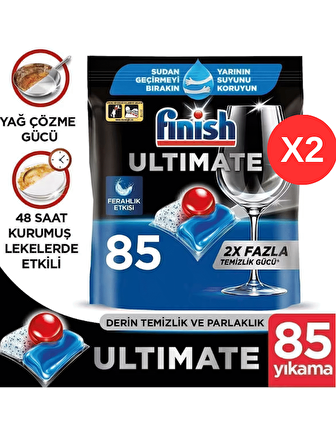 Finish Ultimate 85 Kapsül Bulaşık Makinesi Deterjanı Tableti X2