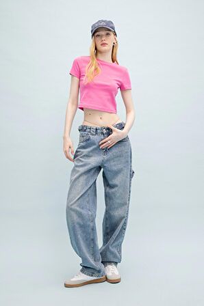 DeFacto Coool Fitted Ribana Basic Düz Kısa Kollu Tişört T9631AZ24SMPN613
