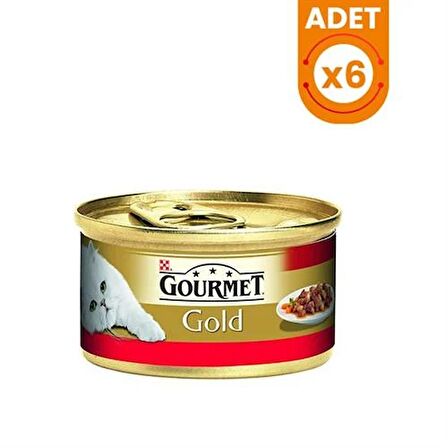 Gourmet Gold Kıyılmış Sığır Etli Kedi Konservesi 85 Gr (6 ADET)