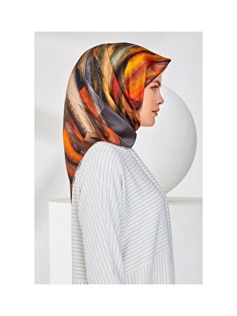 Kadın Gri İpek Eşarp