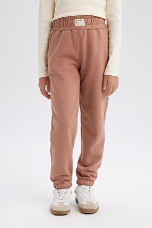 DeFacto Kız Çocuk Standart Fit Beli Paçası Lastikli Basic Düz Jogger Eşofman Altı D3206A824WNBN569