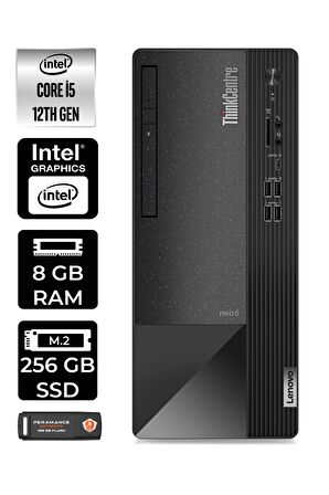 LENOVO ThinkCentre Neo 50T i5 12400 8GB RAM 256GB SSD FDOS 11SE00BJTX MASAÜSTÜ PC & PER4 BELLEK