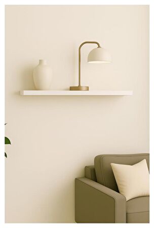 Beyaz Mdf Uçan Duvar Rafı Gizli Bağlantı Uçan Raf 50 Cm Kitaplık