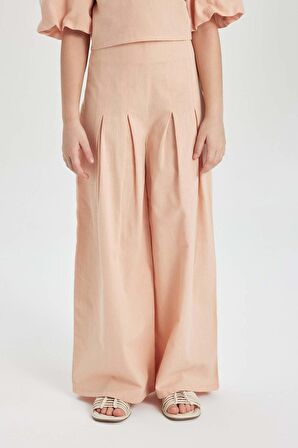 DeFacto Kız Çocuk Wide Leg Geniş Paça Pamuklu Pantolon C0448A824SPOG598