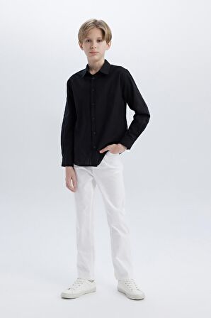 DeFacto Erkek Çocuk Düz Paça Beyaz Gabardin Basic Pantolon X4224A624SMWT34