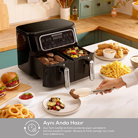 Karaca Air Pro Cook Duo Köz Xxxl 4+4 Litre Airfryer Space Gray 8 Kişilik