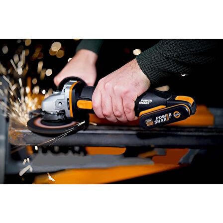 WORX WX800 20Volt 2.0 Ah. Li-ion Çift Akülü 115mm Profesyonel Şarjlı Avuç Taşlama 