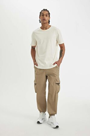 DeFactoFit Oversize Geniş Kalıp Kargo Cepli Sporcu Dokuma Pantolon C1528AX24SMBG315