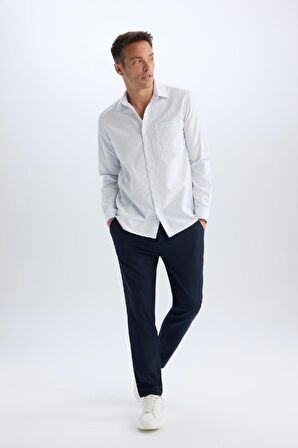 DeFacto Tailored Fit Normal Kesim Düz Paça Her Yöne Esneyen Yazlık Kumaş Pantolon C7508AX24AUNV253