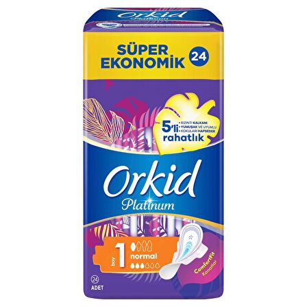 Orkid Platinum Hijyenik Ped Normal Süper Ekonomik Paket 24 Ped