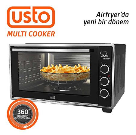 Usto 2115 Airfry Özellikli 50lt Multi Cooker Midi Fırın Siyah