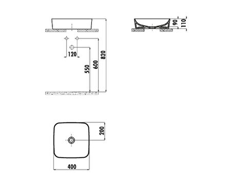 Creavit Ultra 40 cm Tezgah Üstü Çanak Lavabo UL040