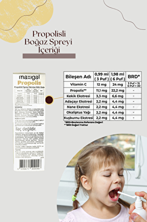 Maxigal Propolisli Ballı Boğaz Spreyi 30 Ml