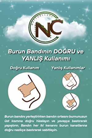 NattureCare Yeni Nesil Nefes Almaya Yardımcı Ve Horlamayı Azaltan Burun Bandı 10'Lu 66*19  SEFFAF