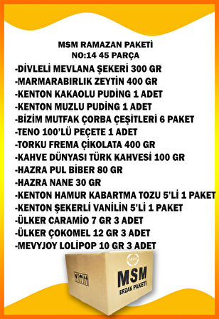 Ramazan Kolisi Erzak Paketi Mega Paket 45 Parça Çocuklar Için Çikolatalı Toplam 19kg No :14
