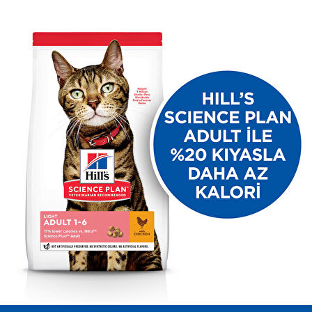 Hill's Adult Light Chicken Düşük Kalorili Yetişkin Kedi Maması 3 kg