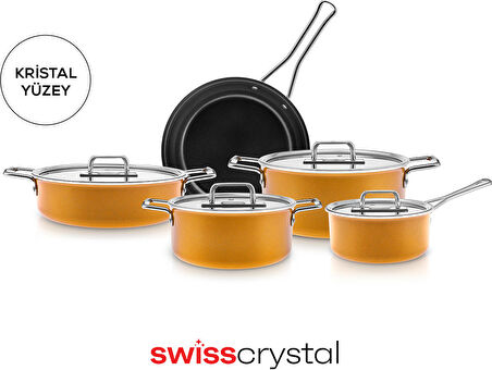 Karaca Swiss Crystal Mastermaid 9 Parça Tencere Seti Yellow