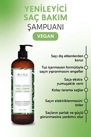 Maru Yıpranmış Saçlar Için Onarıcı Prebiyotik Şampuan - Tuzsuz & Vegan 400 ml