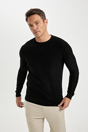 DeFacto Standart Fit Bisiklet Yaka Kazak C9618AX24AUBK27