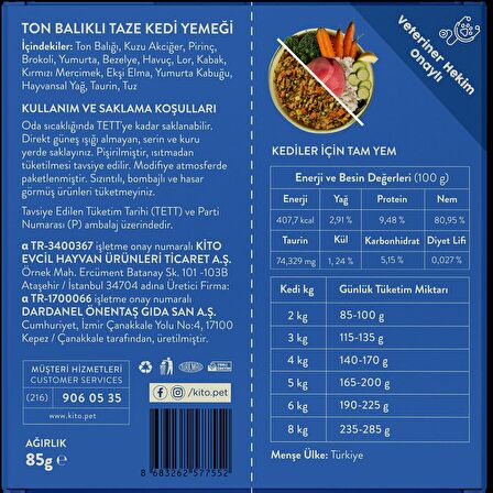 Ton Balıklı Kedi Kito Fresh X 10 (850 gr)