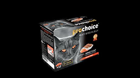 Prochoice Pouch Tahılsız Somon ve Ciğerli Yetişkin Yaş Kedi Maması 85gr X 12 adet