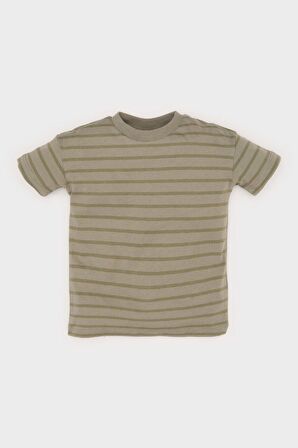 DeFacto Erkek Bebek Bisiklet Yaka Çizgili Kısa Kollu Tişört E5315A525SMKH465