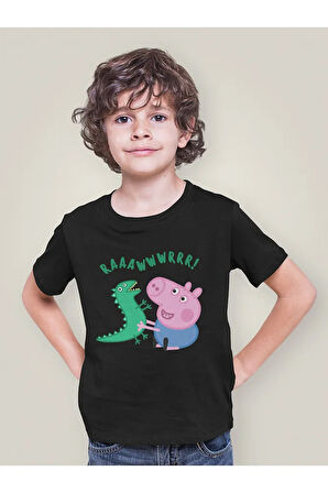 Peppa Pig Baskılı Unisex Çizgi Film Çocuk Tişört (1-12 Yaş)