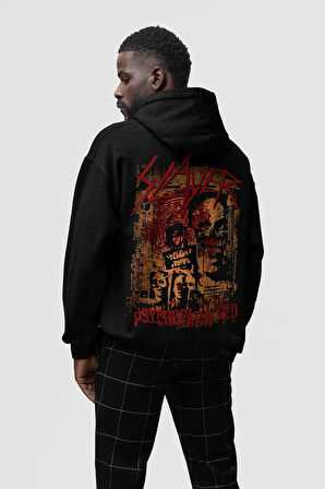 Slayer Yazılı Unisex Oversize Tasarım Hoodie