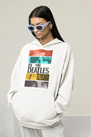 The Beatles Müzik Grubu Baskılı Unisex Oversize Hoodie