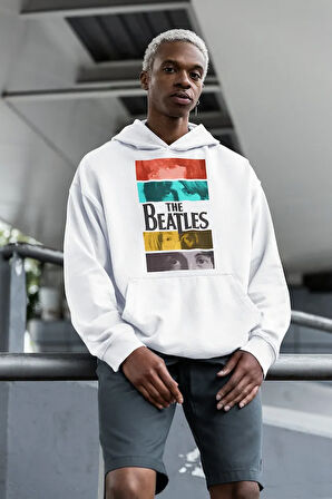 The Beatles Müzik Grubu Baskılı Unisex Oversize Hoodie