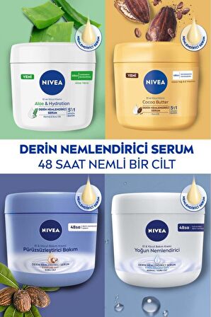 Nivea Pürüzsüzleştirici El Ve Vücut Bakım Kremi 400ml, 48 Saat Nemlendirici Serum, Shea Yağı, Kuru Ciltler