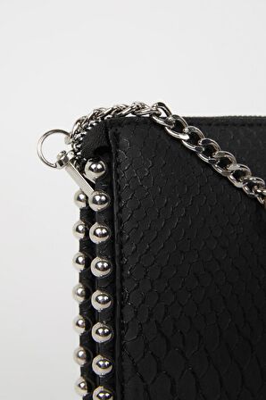 Kadın Zımba Detaylı Süet Çapraz Çanta