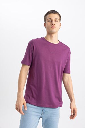 DeFacto Regular Fit Bisiklet Yaka Baskılı Kısa Kollu Ağır Kumaş Tişört B4289AX24SPPR483
