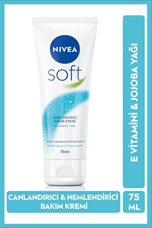 Nivea Soft Nemlendirici Bakım Kremi 100ml Ve Soft Bakım Kremi 75ml, El Yüz Vücut, E Vitamini, Jojoba Yağı