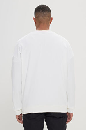 Oversize Fit Bol Kesim Harvard Lisanslı Pamuklu Bisiklet Yaka Sweatshirt