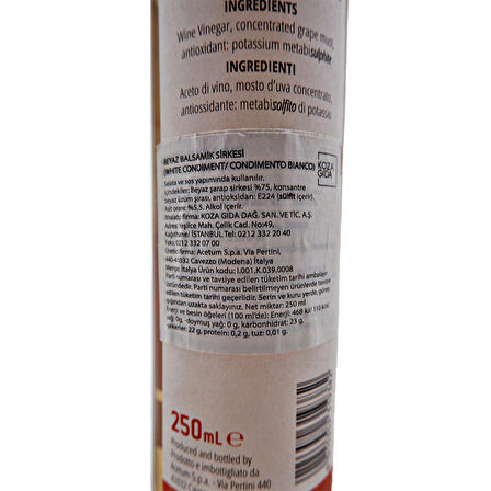 Beyaz Balsamik Sirkesi 250 ml