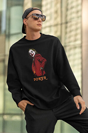 Dc Karakter Baskılı Unisex Oversize Joker Sweatshirt