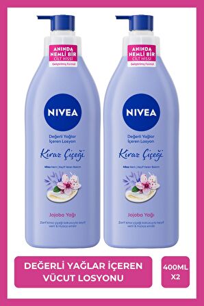 Nivea Değerli Yağlar Içeren Vücut Losyonu 400ml, Kiraz Çiçeği, Jojoba Yağı, Normal Ve Kuru Ciltler