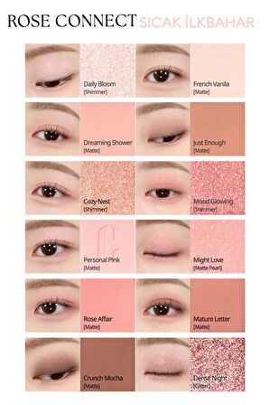 Hafif Dokulu Yoğun Renklere Sahip Göz Farı Paleti Clio Pro Eye Palette Air (02 Rose Connect)