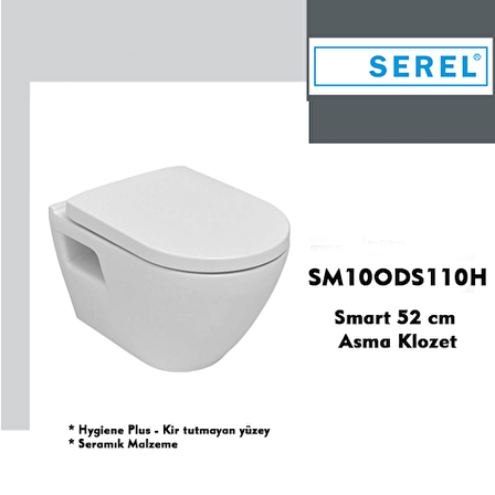 Serel Smart 52 Cm Asma Klozet Kapak Hariç SM10ODS110H