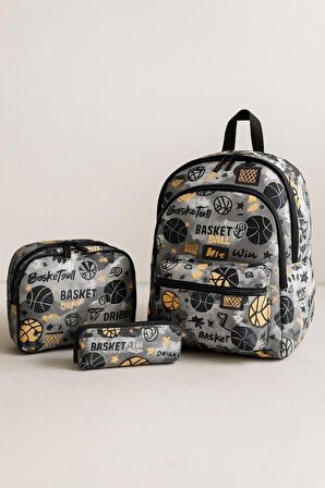 NewBag BASKETBOL ERKEK SIRT OKUL ÇANTASI-3'LÜ SET  (YENİ SEZON)