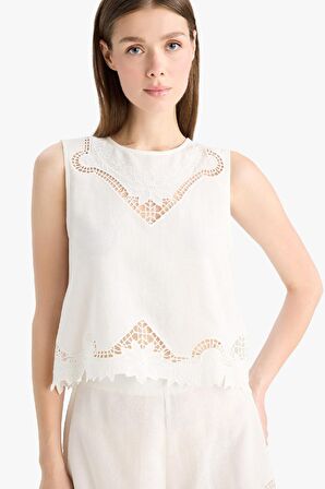 DeFacto Regular Fit Pamuklu Kolsuz Üst-Fall in Love E4261AX25SMWT16