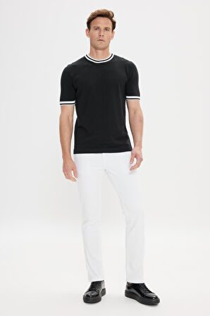 Standart Fit Normal Kesim %100 Pamuk Bisiklet Yaka Triko Tişört