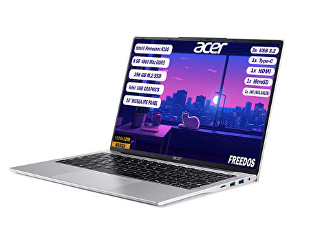 Acer Aspire Lite AL14-31P-C452 Intel N100 8 GB 256 GB SSD 14'' IPS WUXGA FreeDos Notebook NX.KS8EY.001