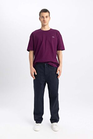 DeFacto Gabardin Pantolon Baggy Fit Bol Rahat Kesim Cepli Düz Paça B4762AX24SPNV239