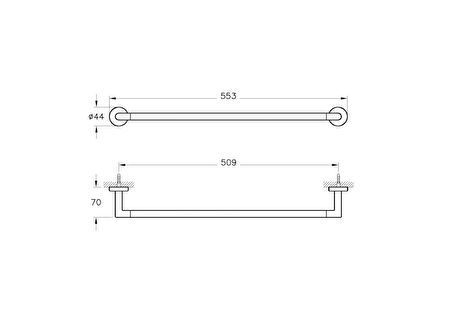 VitrA Minimax A44784 Uzun Havluluk, Krom