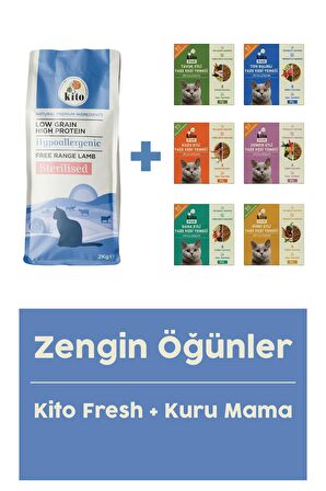 Kısır Kedi Maması 2 KG + Kedi Kito Fresh Tanışma Paketi