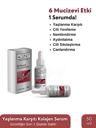 Aclind® BIO-Placenta Cildi Yeniler ve Sıkılaştırır HYA-COLLAGEN SERUM 50 Ml Made In Germany