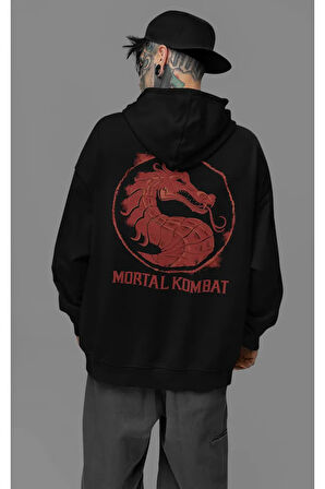 Mortal Kombat Yazılı Unisex Oversize Anime Karakter Hoodie