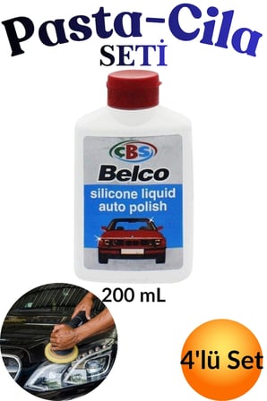 4'lü Set 500 gr Pasta 250 ml Cila- Oto Araba Far Parlatma Pasta Cila ve Polisaj Süngeri Seti